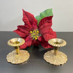 Vintage Brass Ornate Candlestick, set of 2, Vintage Decorative Candle Holder, Di